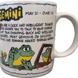 Gemini funny Frog Mug horoscope astrology sign vintage